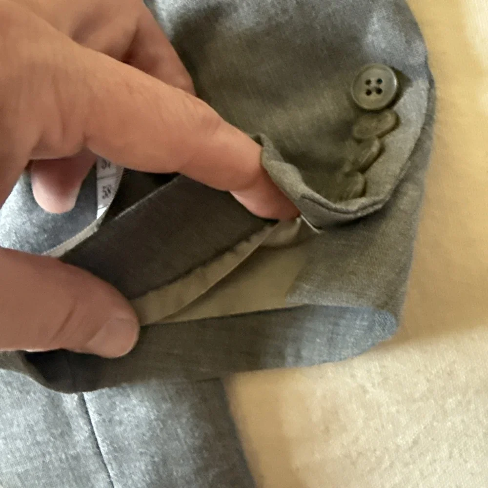 Christian Dior Mens Gray Long Sleeve Single-Breasted Two-Button Blazer Size 44
